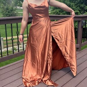 Elegant Copper Evening Gown